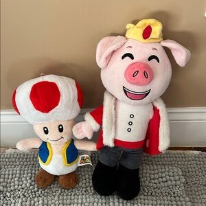 Nintendo Super Mario Toad Plush - Red, White, Brown